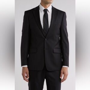 Calvin Klein | Slim-fit Stretch 2 Piece Black Suit SZ 42R W32/32